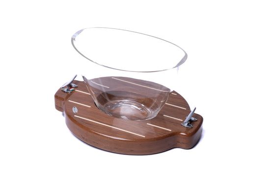 Teak base with glacette