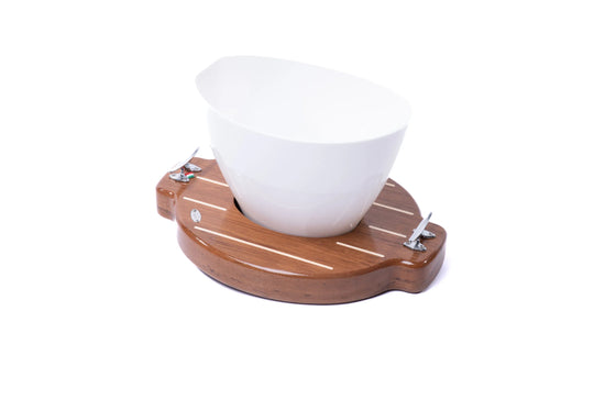 Teak base with glacette