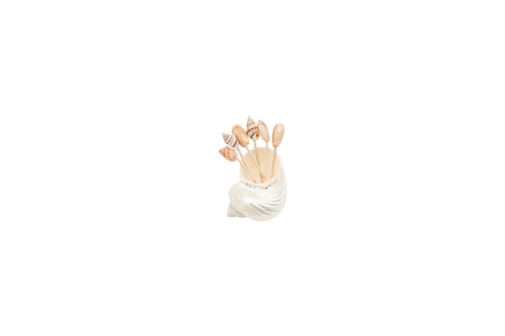 Aperitif holder - shell set with toothpick