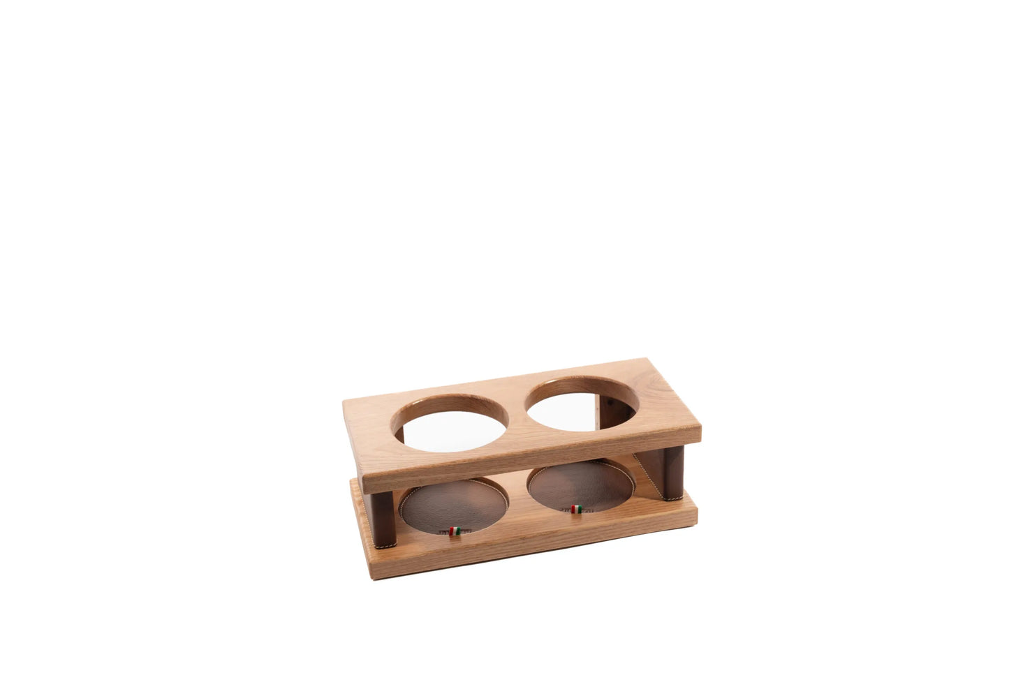 Wooden base blocks bottles