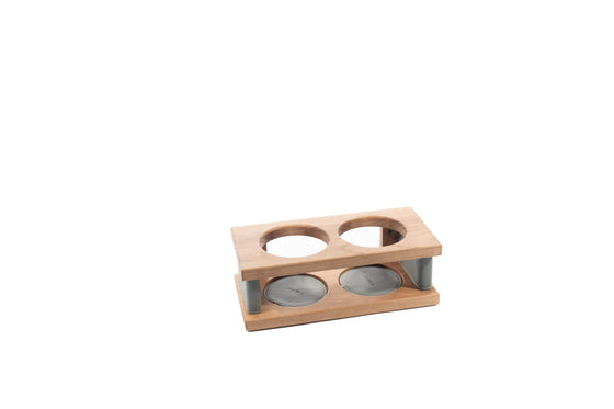 Wooden base blocks bottles