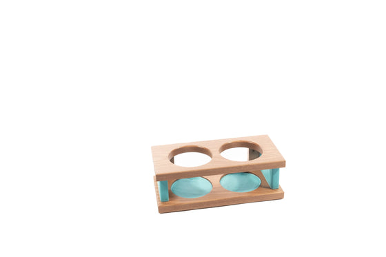 Wooden base blocks bottles