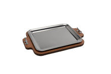  Rectangular serving tray Wood/Steel - large