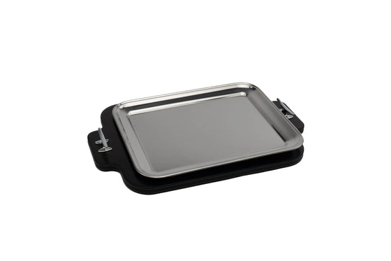 Rectangular serving tray Wood/Steel - large