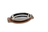 Oval serving tray Wood/Steel - large