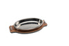 Oval serving tray Wood/Steel - large