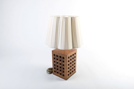 Teak Lamp with Lampshade