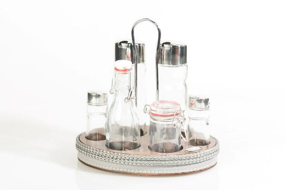 Seven Piece Condiment Holder