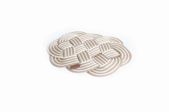 Oval Rope Placemat in Navy Blue and White