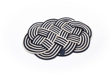  Oval Rope Placemat in Navy Blue and White