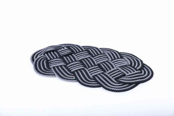 Large Oval Rope Placemat in Beige and White