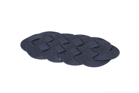 Large Oval Rope Placemat in Navy Blue